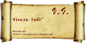 Vincze Ivó névjegykártya